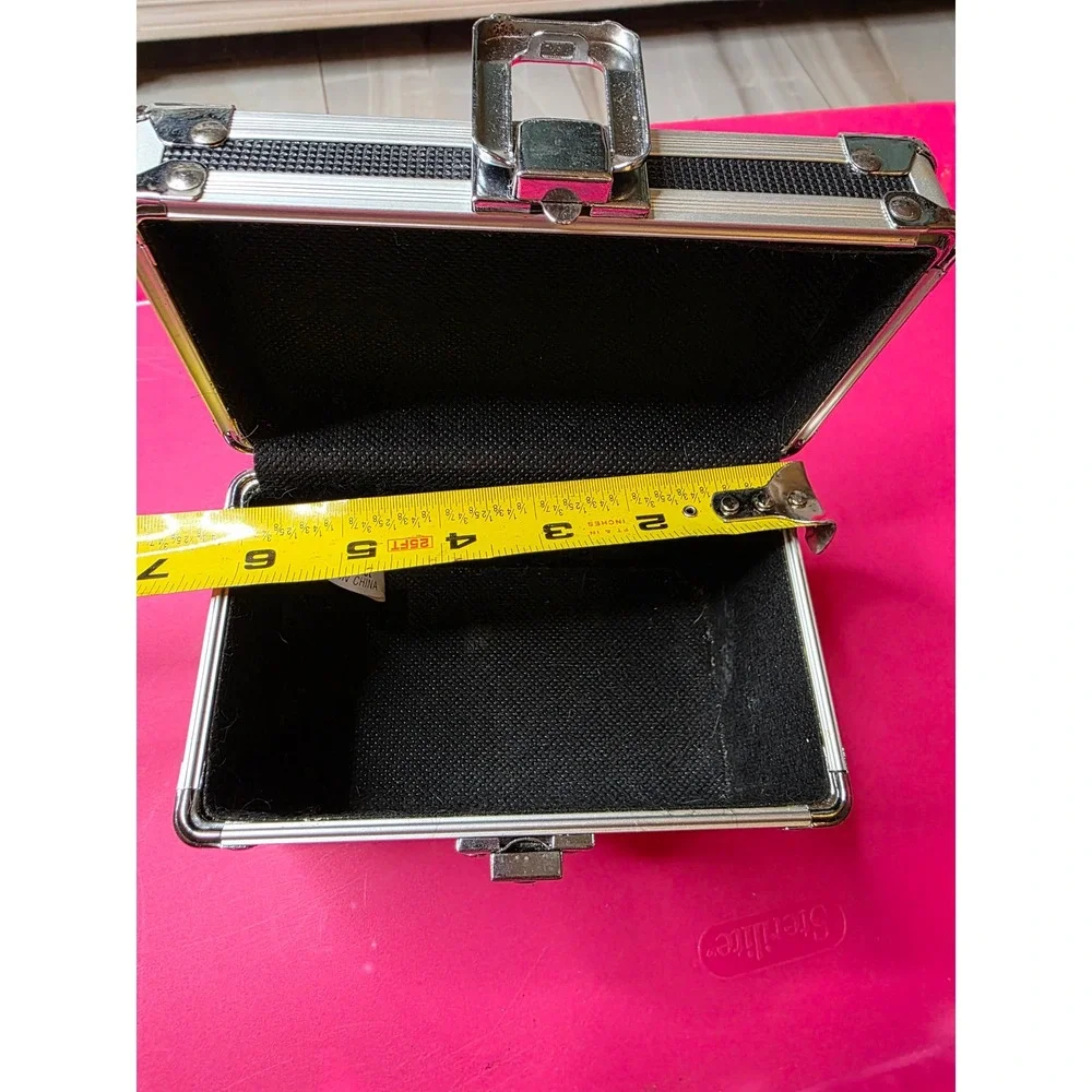 Vaultz Mini‎ Locking Storage Box Black Chrome Security Case Key Lock VZ01002